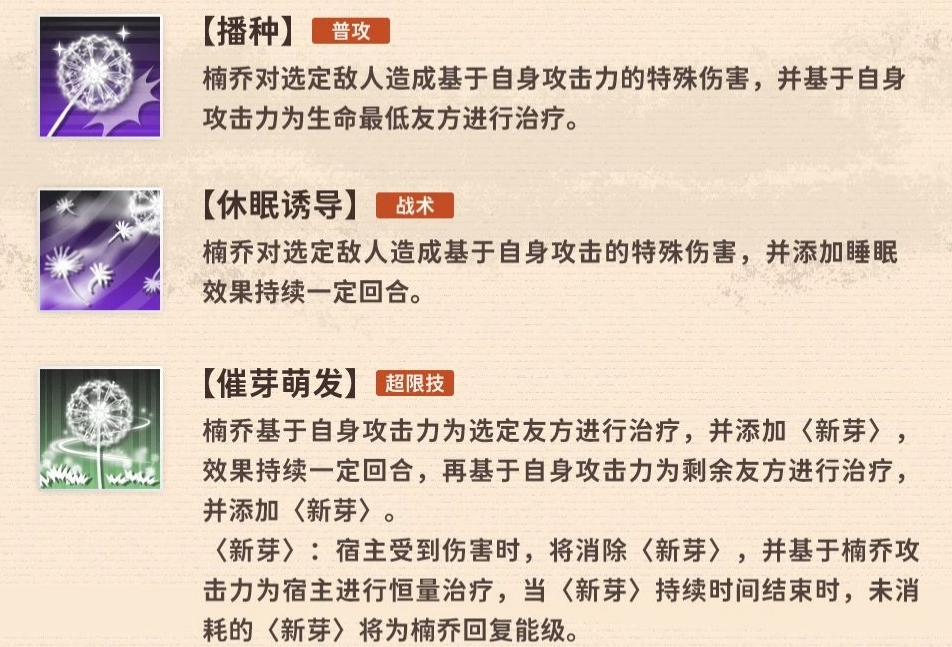 新月同行楠乔技能怎么样