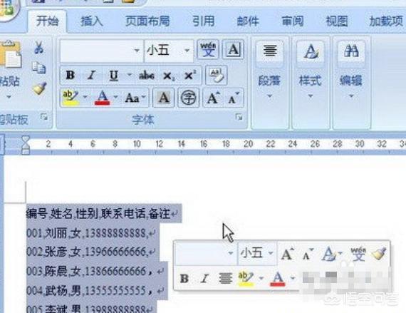 怎样把word文字转成表格