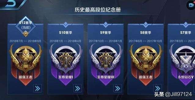 王者荣耀所有段位排序图