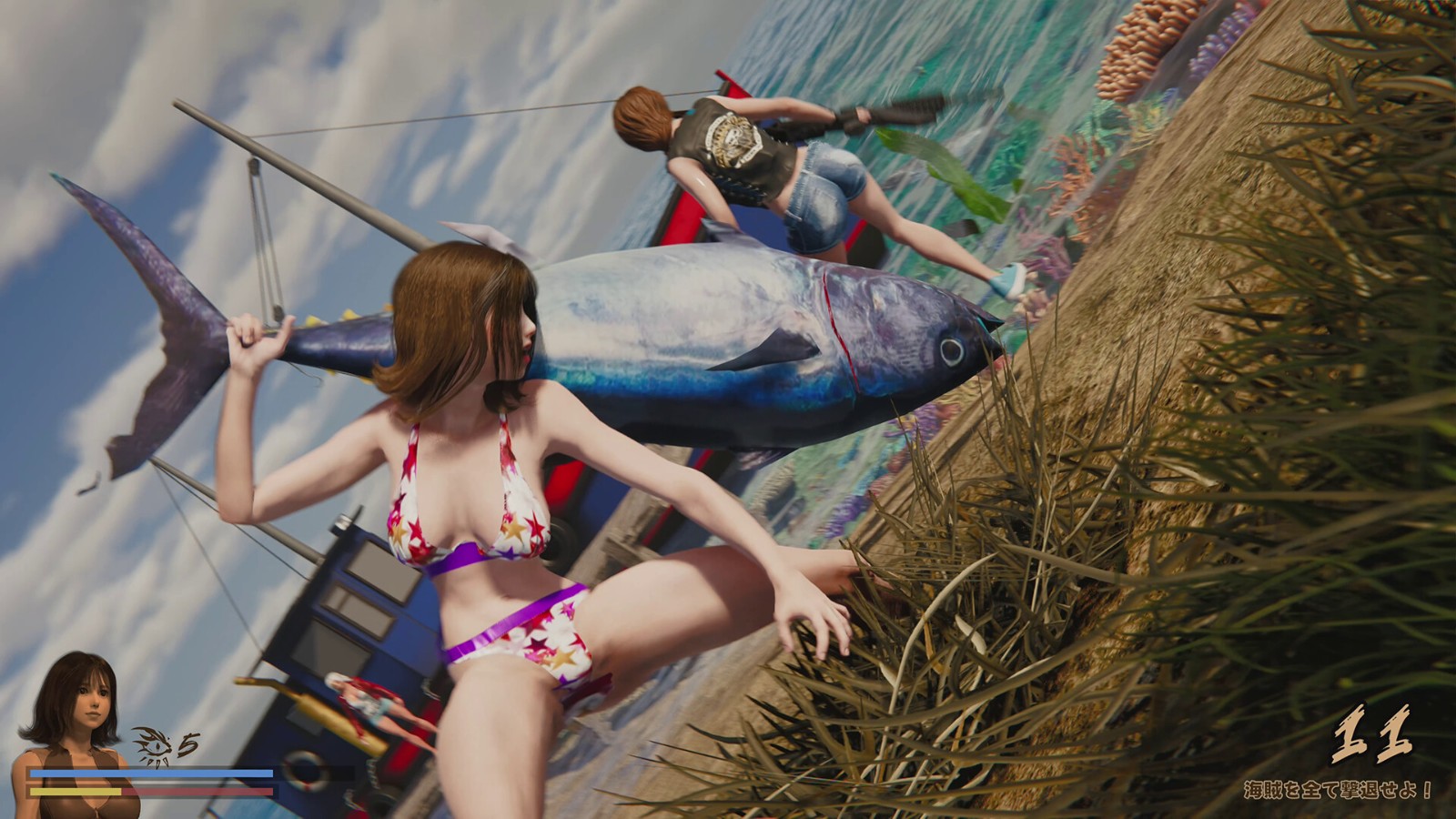 海洋动作冒险游戏《游泳少女黛西》在Steam发售 ，泳装少女海滩打斗！