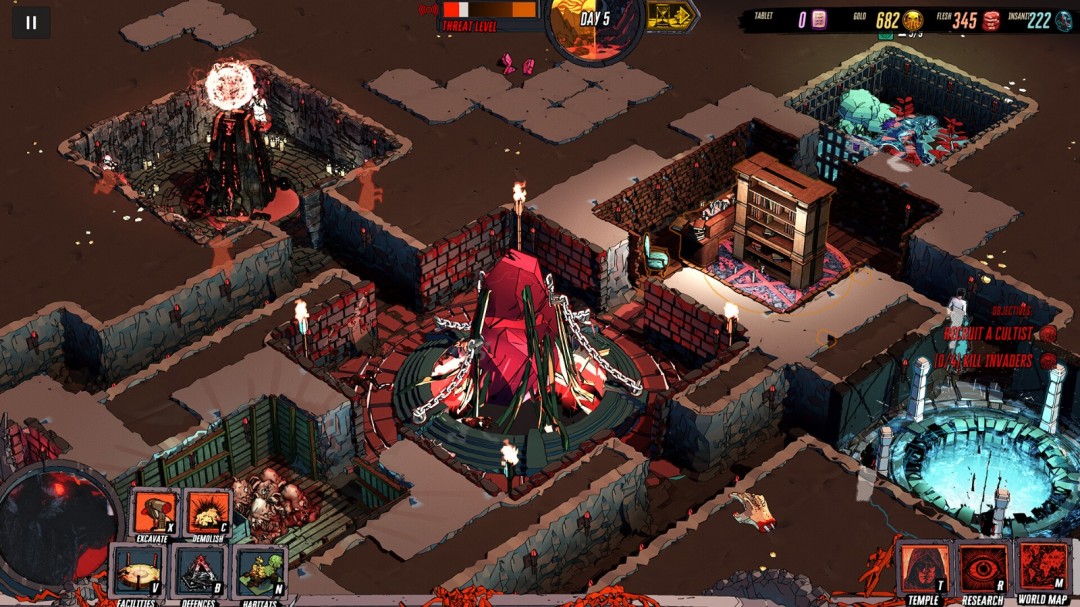 实时战术地牢建造游戏《Cthulhu Keeper》Steam页面开放，发售日期待定！